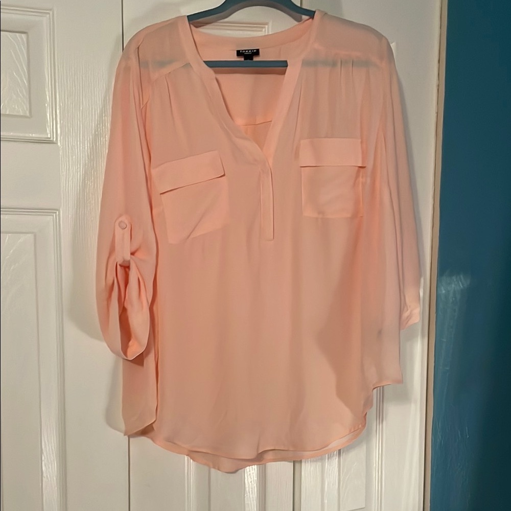 Torrid Peach 3/4 Sleeve Relaxed Blouse